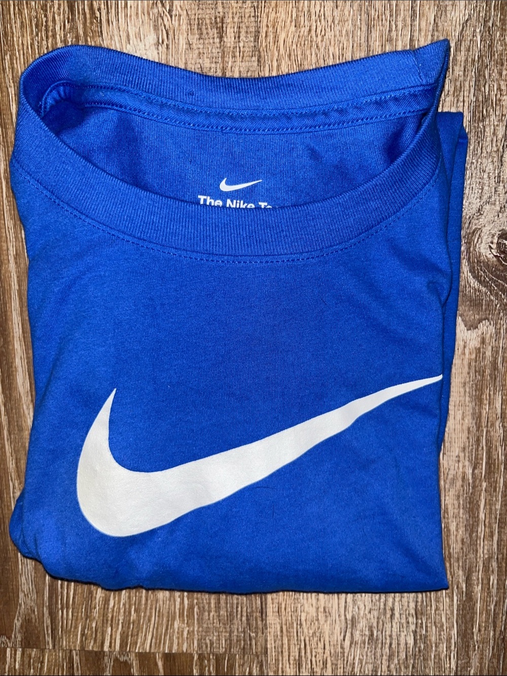 Nike Blue Dri-FIT Tee with White Swoosh